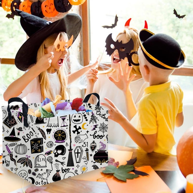 FXOCSHE Halloween Ghost thriller basket,Empty Halloween basket,Horror and thriller decor,Trick or Treat Box for Boys and Girls,Horror decor(Magic Halloween) - Image 4